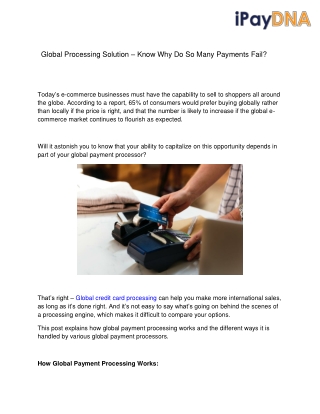 Global Processing Solution – Know Why Do So Many Payments Fail