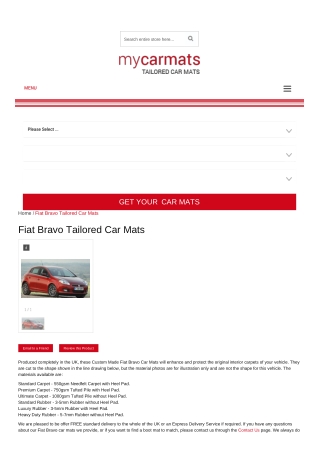 Tailored Fiat Bravo Car Mats – Custom Car Mats | Rubber Car Mats