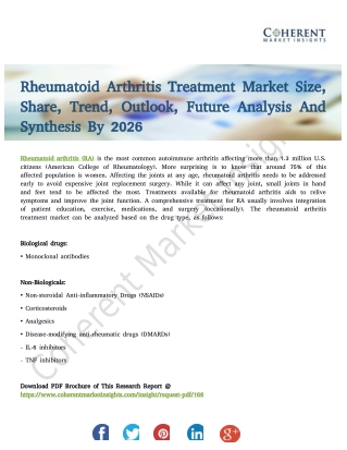 Rheumatoid Arthritis Treatment Market to Expand Steadily in the Coming Years