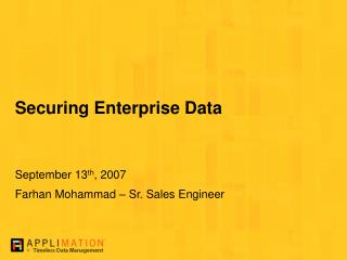 Securing Enterprise Data