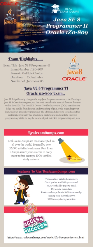 Latest Oracle 1Z0-809 Exam Dumps Questions - 2018 Oracle 1Z0-809 Dumps PDF