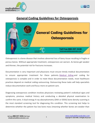 General Coding Guidelines for Osteoporosis