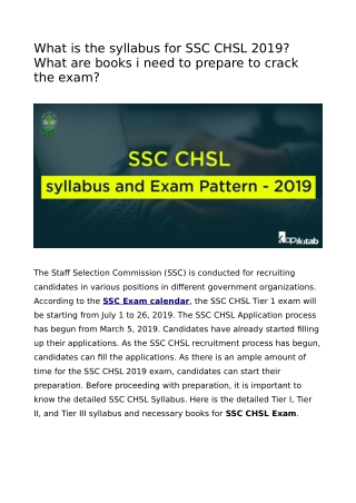 SSC CHSl Preparation Books