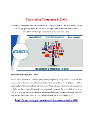 Translation Companies in Delhi