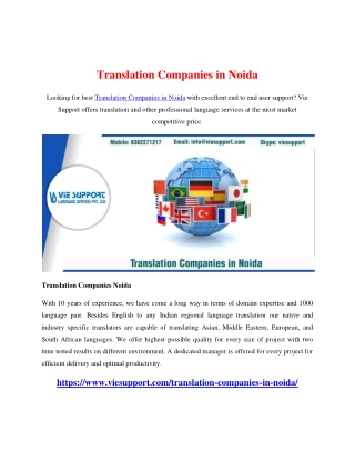 Translation Companies in Noida