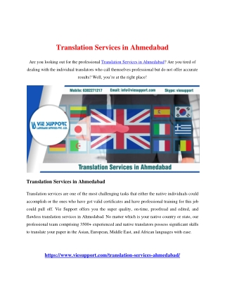 Translation Services in Ahmedabad