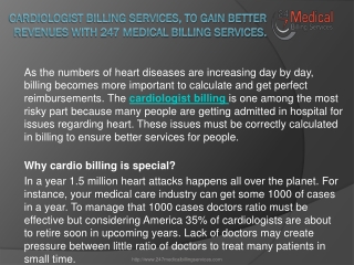 Cardiologist Billing Services, To Gain Better Revenues With 247 Medical Billing Services.