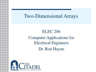 Two-Dimensional Arrays
