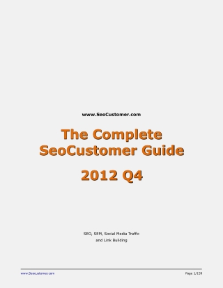 Seo customer hot tricks and tips 2012 Q4 - SEO, SEM, Social Media Traffic and Link Building