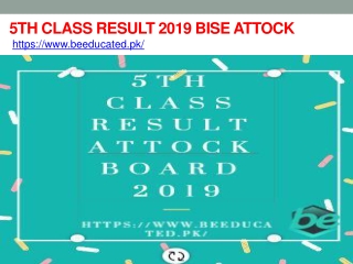 5th Class Result 2019 Bise Attock