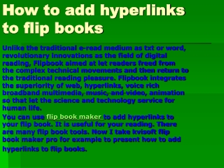 How to add hyperlinks to flip books