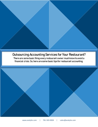 Outsourcing Accounting Services for Your Restaurant? Some Basics for Restaurant Accounting