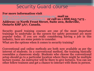 Security guard course