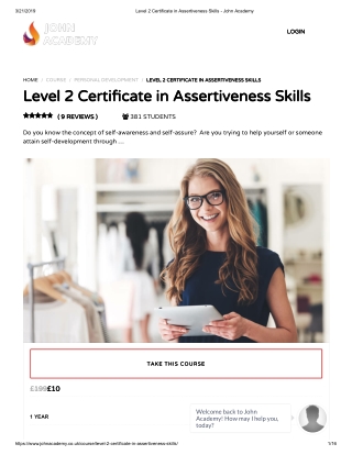 Level 2 Certificate in Assertiveness Skills - John Academy
