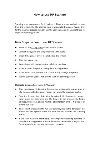 How to Use HP Scanner