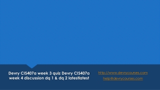 Devry CIS407a week 4 discussion dq 1 & dq 2 latest