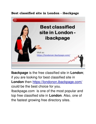 Best classified site in London - ibackpage