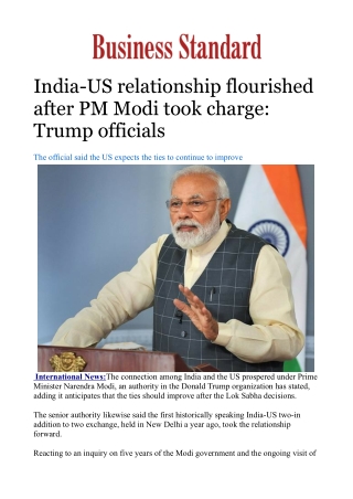 India-US relationship flourished after PM Modi took charge: Trump officials