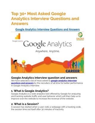 google analytics interview questions