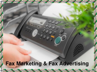 Fax Marketing And Advertising