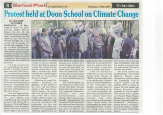 Protest Held At Doon School On Climate Change