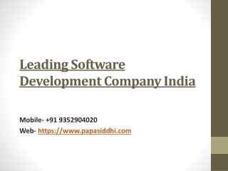 Leading software development company India