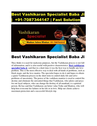 Best vashikaran specialist baba ji