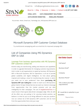 Microsoft Dynamics ERP Users Email List