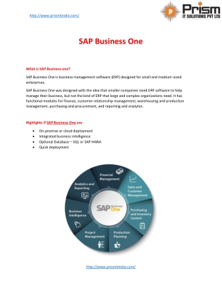 SAP Business one | Tally solutions | ERP Software | Prism IT solutions