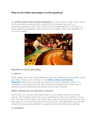 What are the hidden advantages of online gambling?