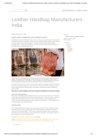 Leather Handbag Manufacturers India