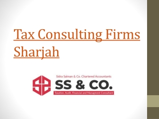 tax consulting firms Sharjah