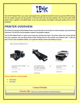 IEHK offering DTG Printer at best price