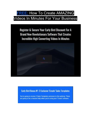 Create AMAZING Videos In Minutes For Your Business