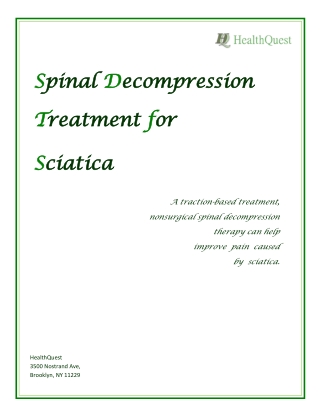 Spinal Decompression Treatment for Sciatica