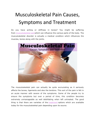 Musculoskeletal Pain Causes, Symptoms and Treatment - Health & Fitness Magazine
