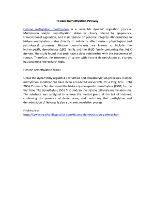 Histone Demethylation Pathway