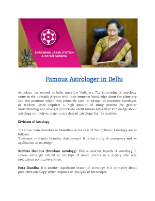 Famous Astrologer in Delhi