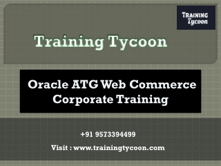 Oracle ATG Web Commerce Corporate Training | ATG Commerce Training