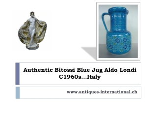 Authentic Bitossi Blue Jug Aldo Londi C1960s...Italy