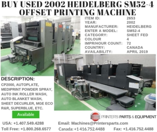 Buy Used 2002 Heidelberg SM52-4 Offset Printing Machine