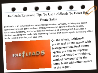Boldleads Reviews | Tips To Use Boldleads To Boost Real Estate Sales