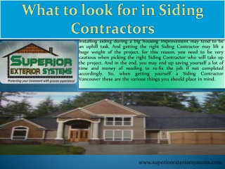 What to look for in Siding Contractors