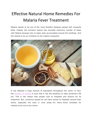 Effective Natural Home Remedies For Malaria Fever Treatment - Health & Fitness Magazine