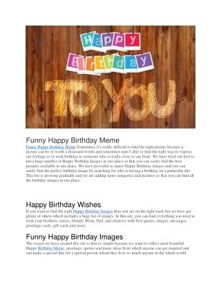 Funny Happy Birthday Meme