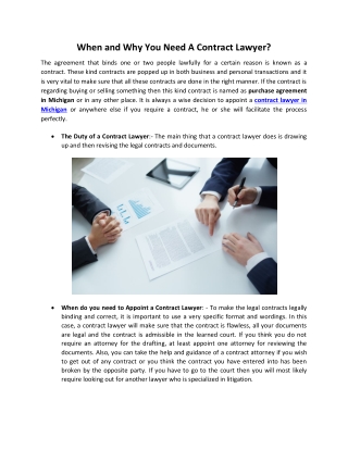 When and Why You Need A Contract Lawyer?