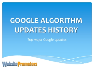 Google algorithm updates history - Websitepromoters