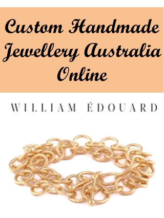 Custom Handmade Jewellery Australia Online