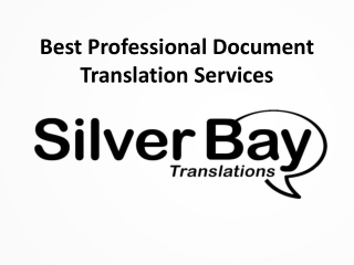 Best Professional Document Translation Services