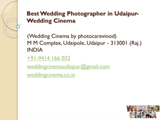 Best Wedding Photographer in Udaipur- Wedding Cinema